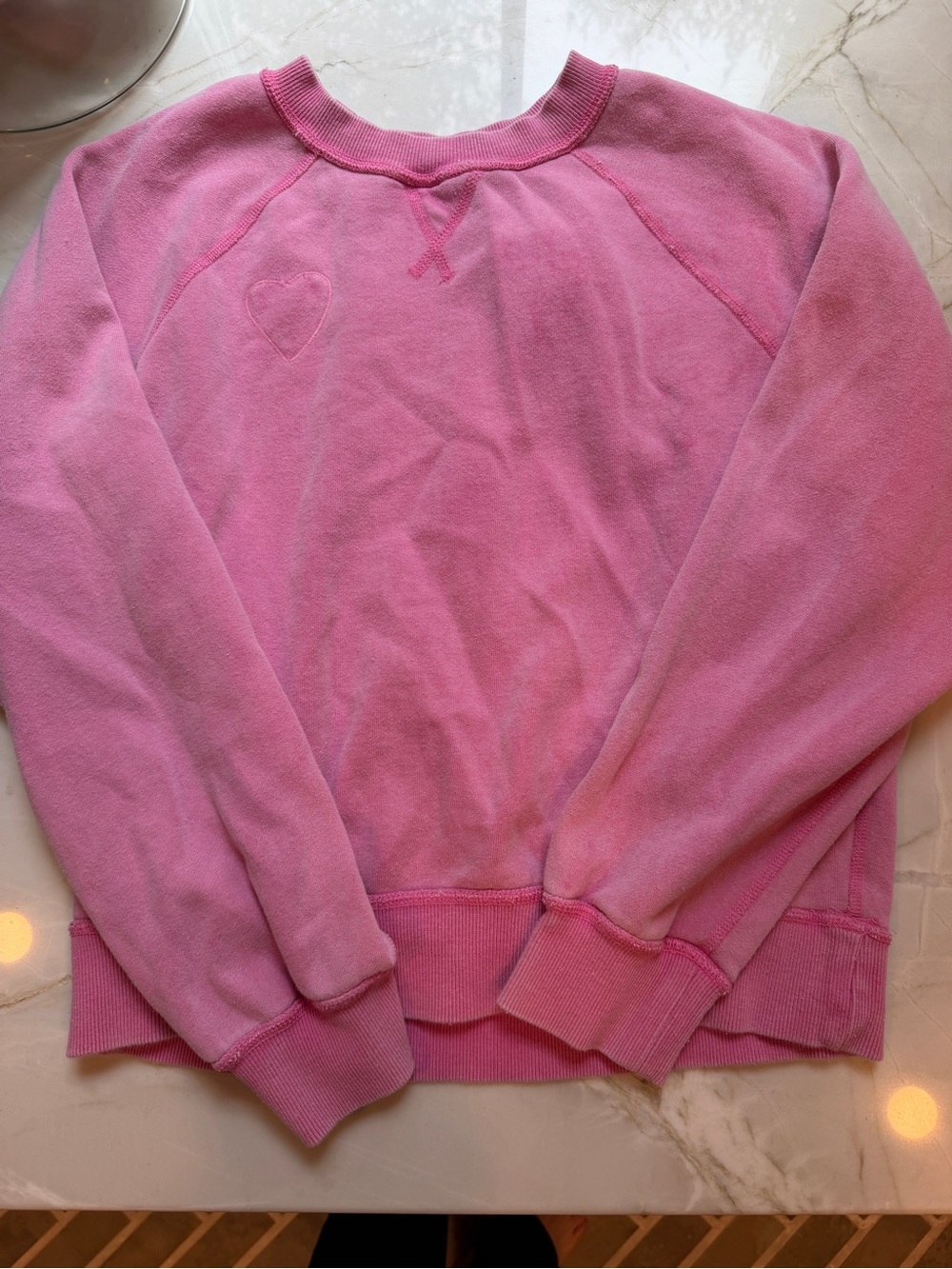 Marine Layer W's Cloud 9 Fleece Reversible Crewneck Sweater Fuscia Womens M - Picture 6 of 8
